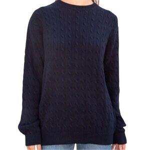BRANDY MELVILLE Navy Cable Knit Sweater Blue Medium